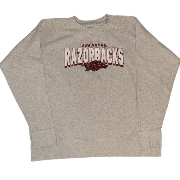 Tops - Grey and red Razorbacks crewneck sweatshirt